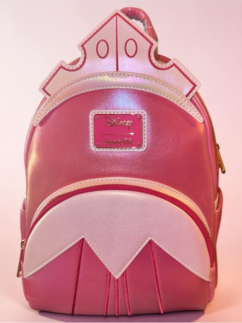 Loungefly Disney Sleeping Beauty Aurora Iridescent Pink Dress Mini Backpack